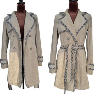 A.B.S.  Allen Schwartz micro Corduroy Unique Trench Size S